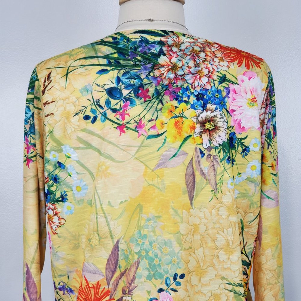 Concepts Beautiful Cheerful Garden Floral Bling V-Neck Top, NWOT, Size L (12-14) - Picture 10 of 16